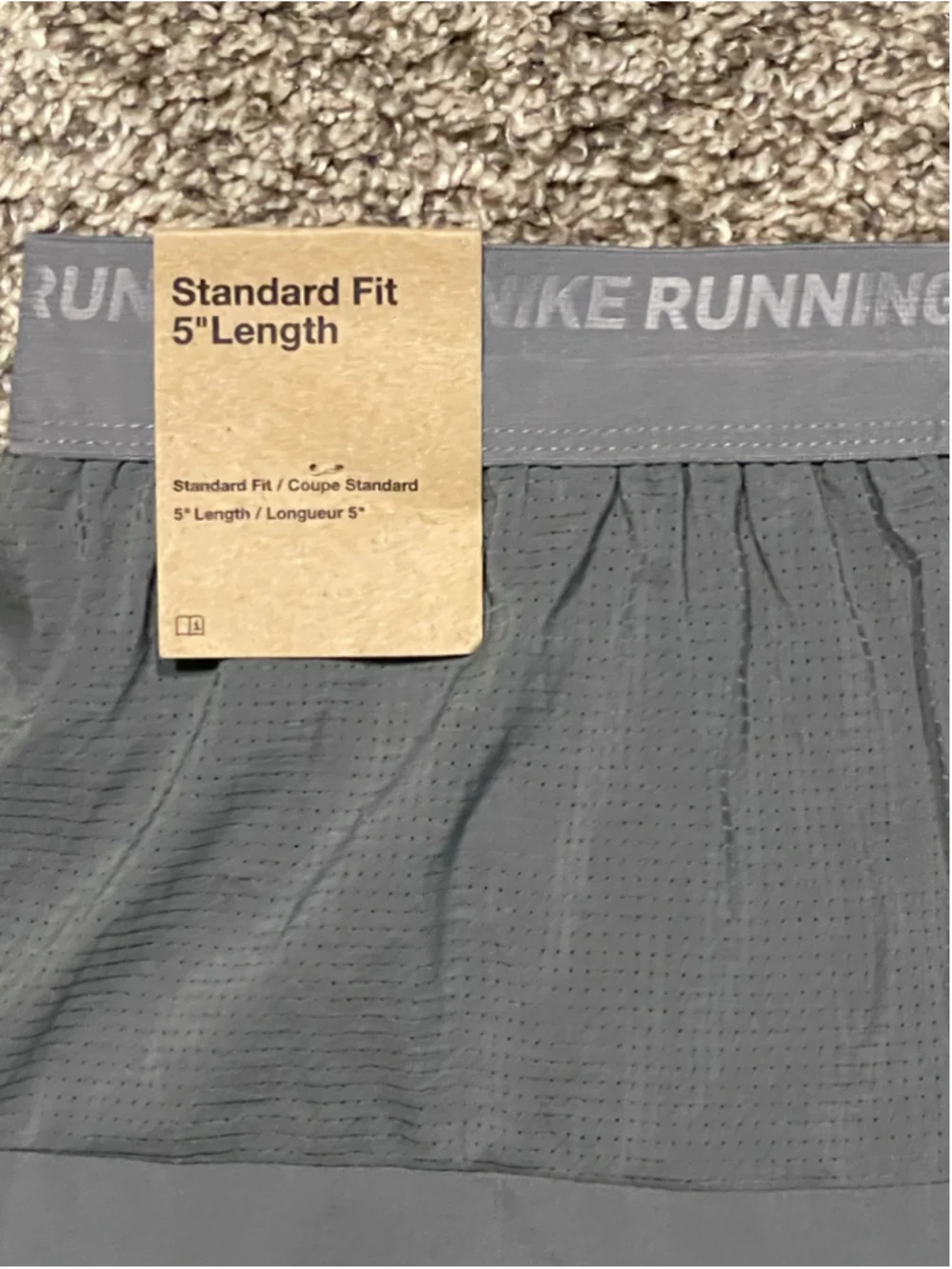 Nike Men’s Running Shorts, Size 3XL, 5” Inseam, Grey, NWT